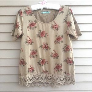 Floral suede Maurices tee