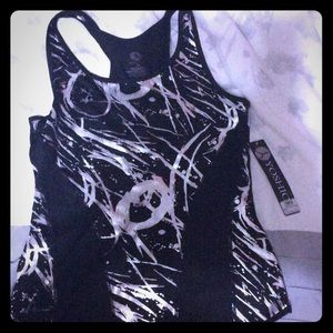 Black and silver yoga top