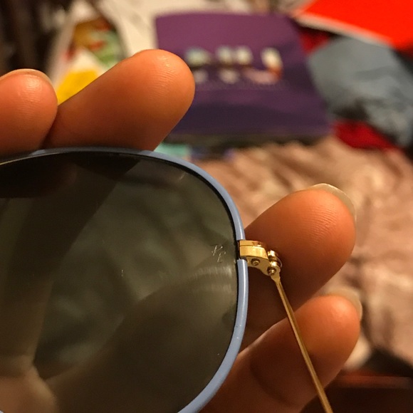 AUTHENTIC RAY BAN BLUE AND GOLD GRADIENT AVIATORS. - Picture 3 of 4