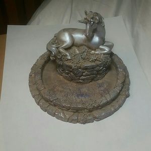 Silver unicorn w/ fountain