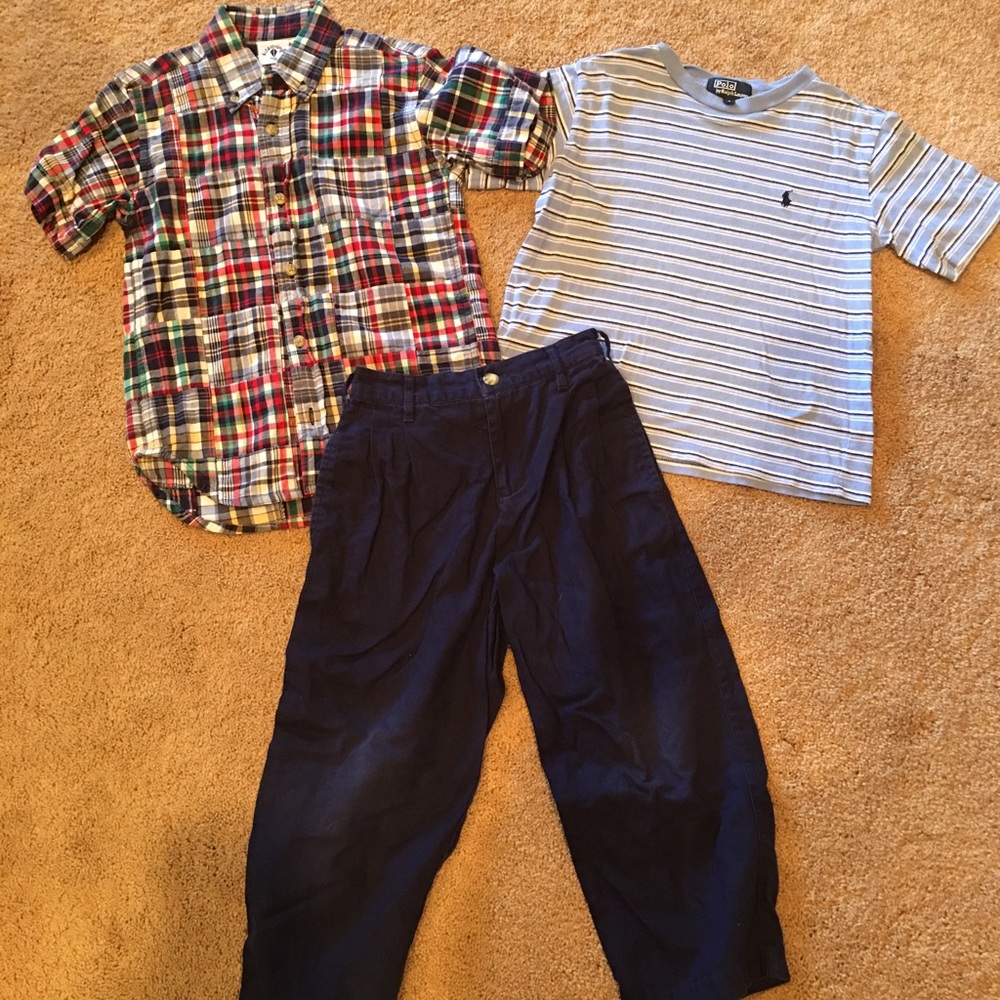 Polo top and collared shirt and pants all size 5