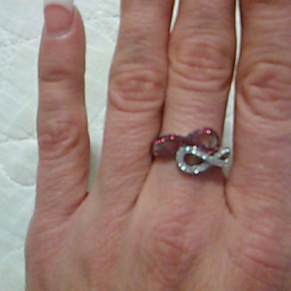 Sterling silver ruby and white topaz ring