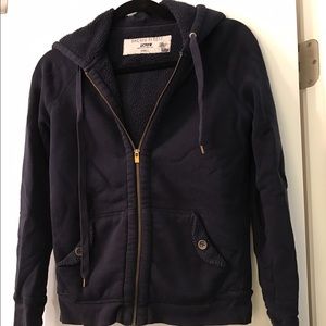 J. Crew Sherpa fleece hoodie in Navy