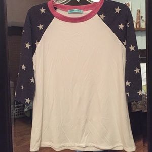 Patriotic baseball tee