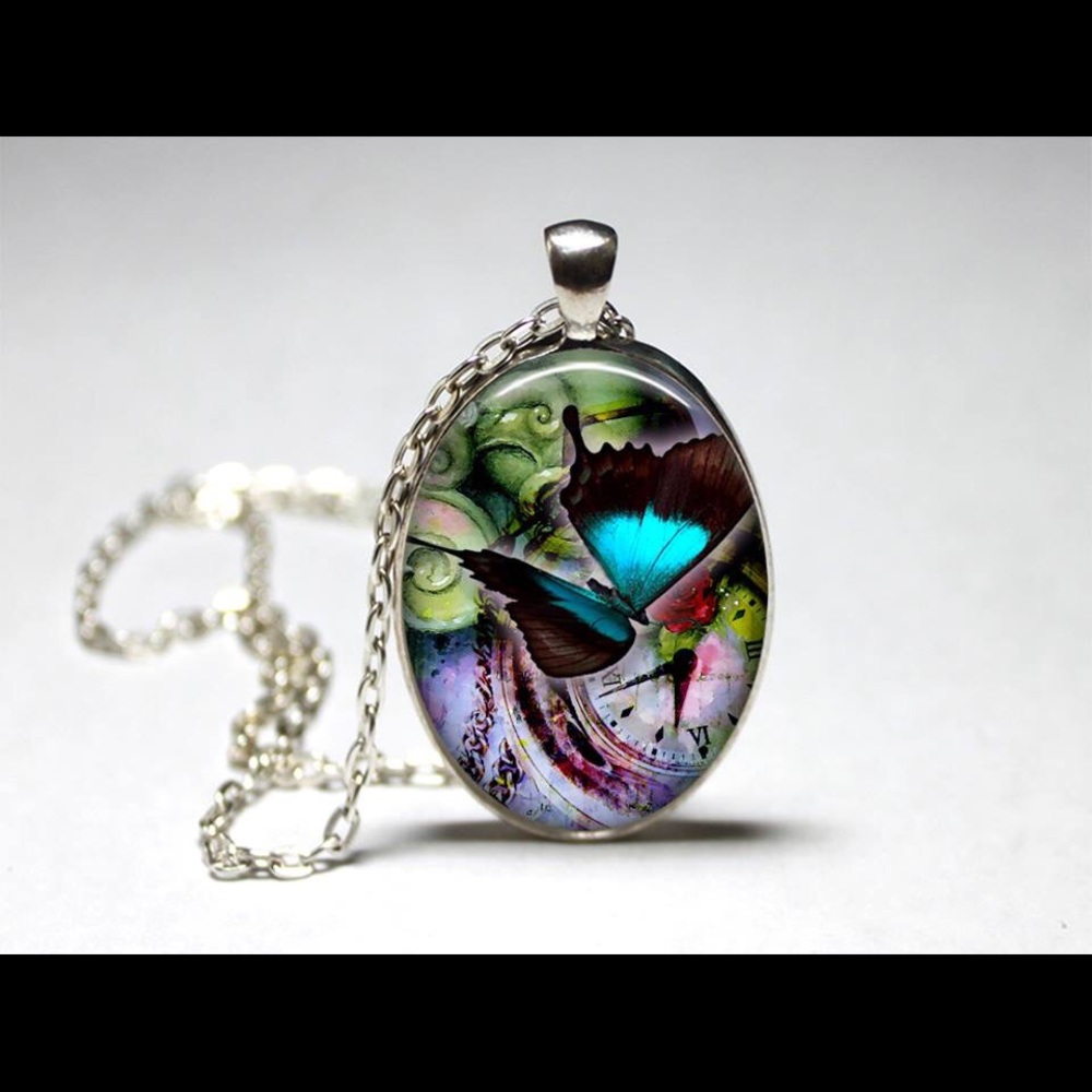 Steampunk butterfly collection. Pretty clock