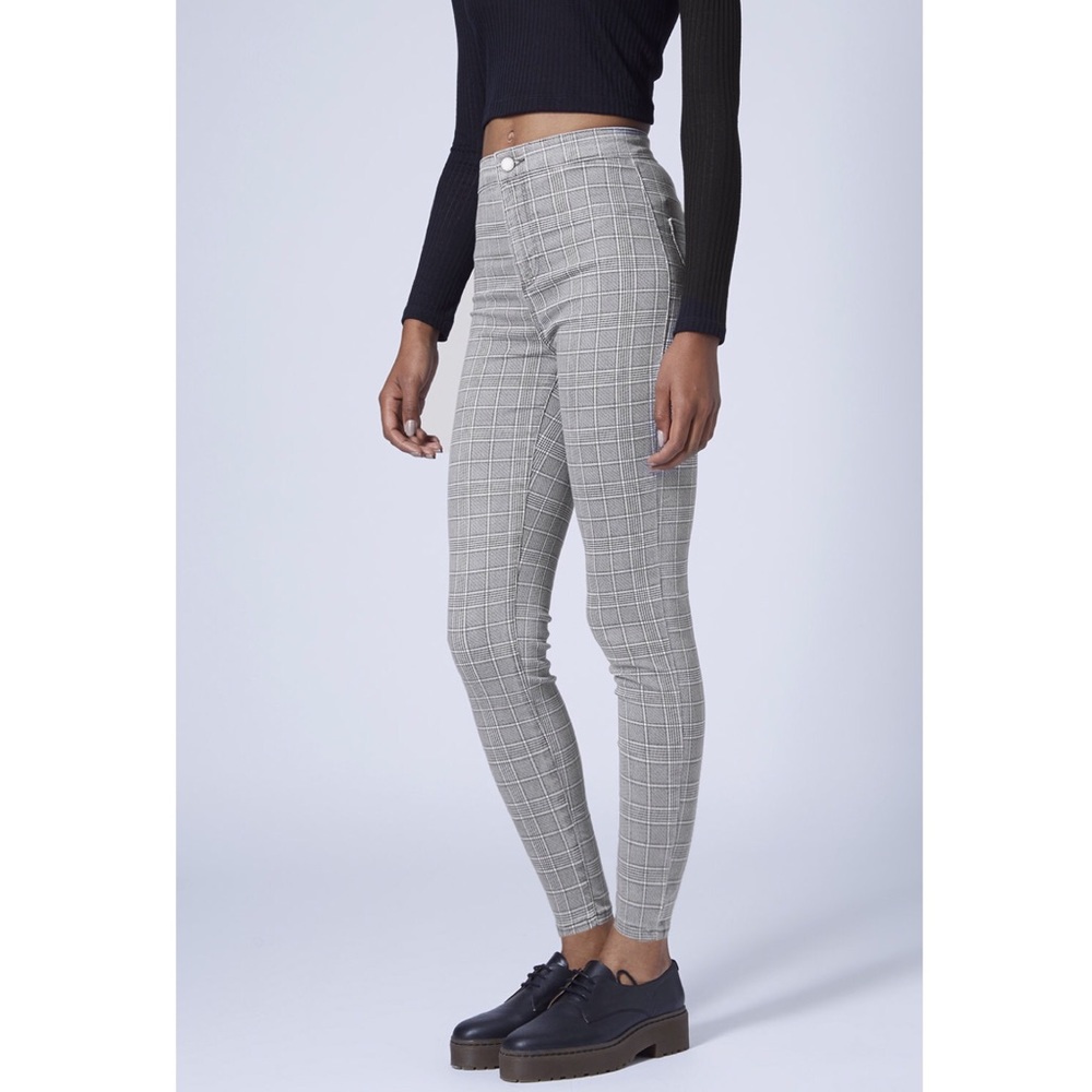 Topshop Joni Jean Prince of Wales Plaid Print