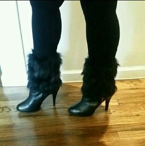 Fur Boot Covers Black Mink