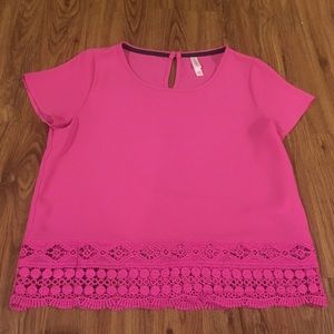 Target Xhilaration Pink Lace Blouse Shirt