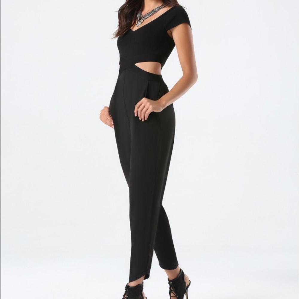 NWT Bebe off the shoulder jumpsuit!