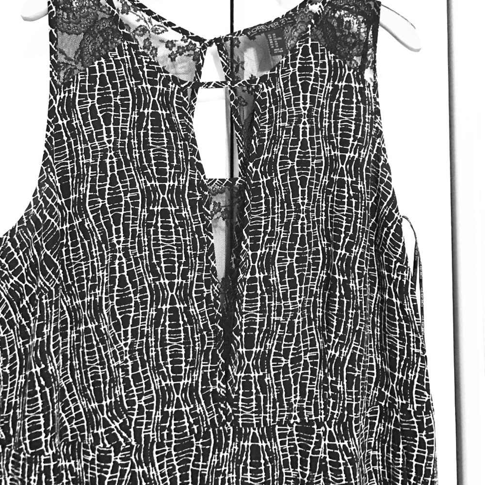 Plus size black and white full length jumpsuit