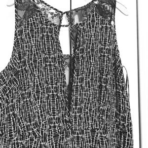 Plus size black and white full length jumpsuit