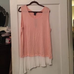 Light pink tank with chiffon bottom