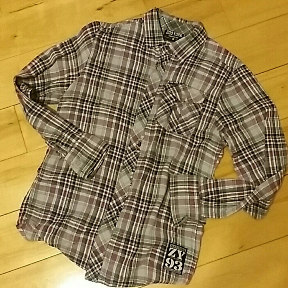 Zoo York plaid button- up