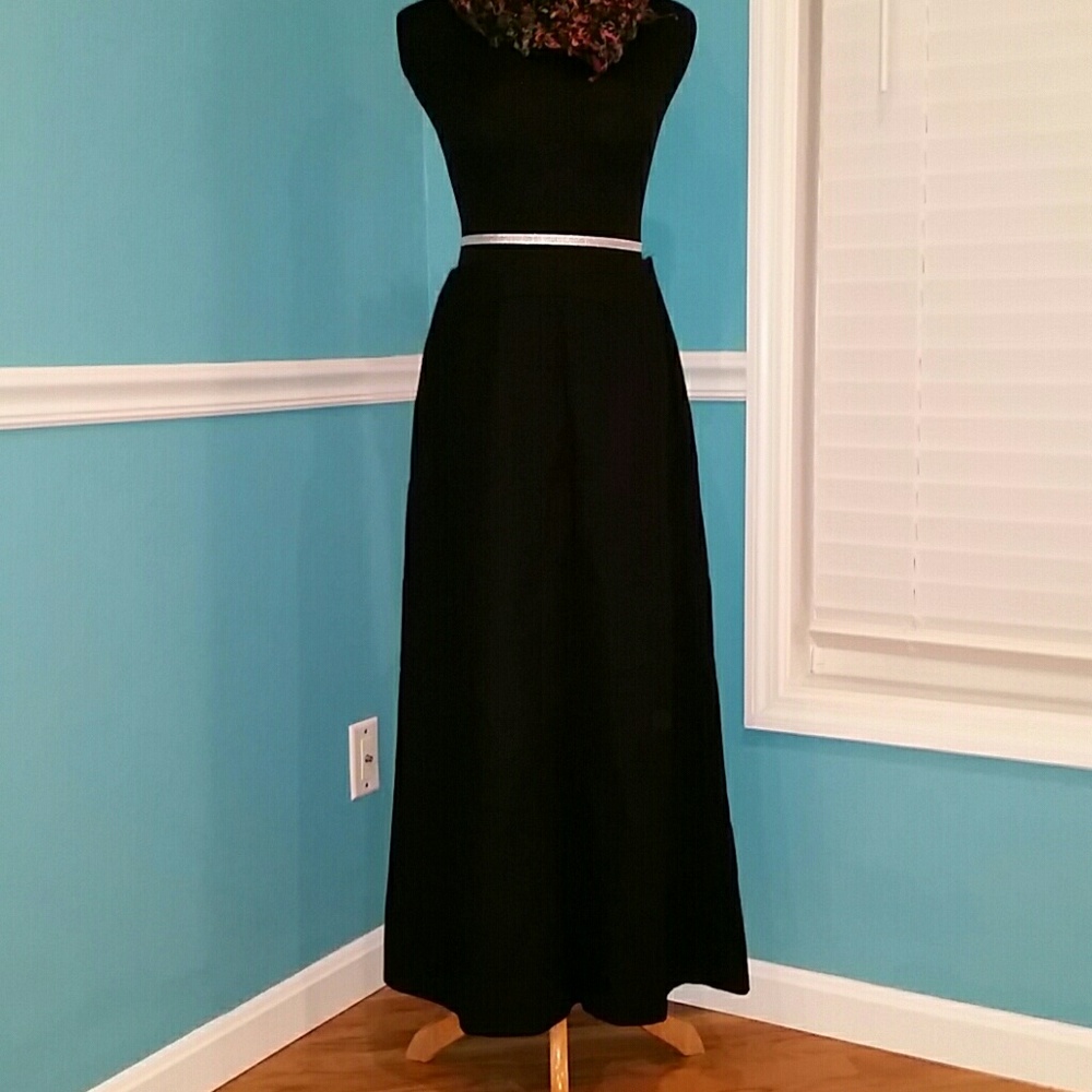 Wool A-line maxi skirt
