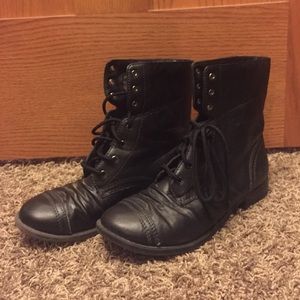 Black combat boots