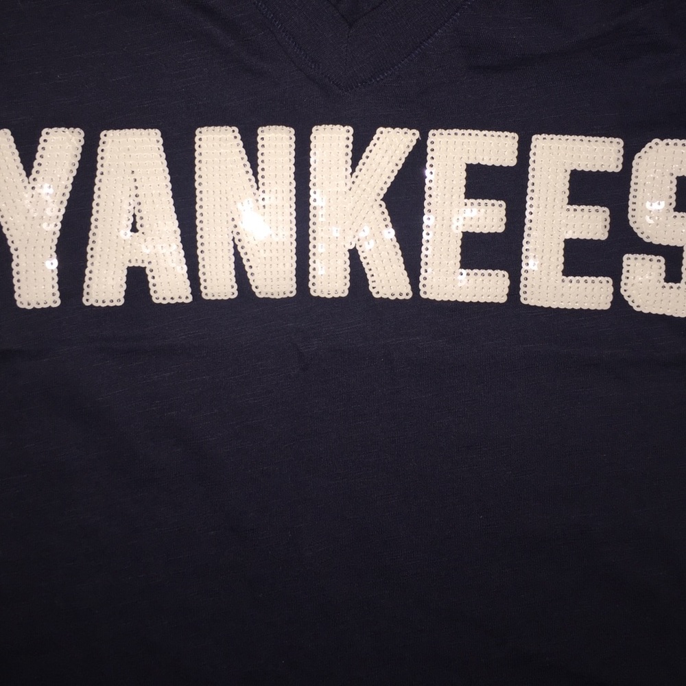 Pink bling tee Yankees