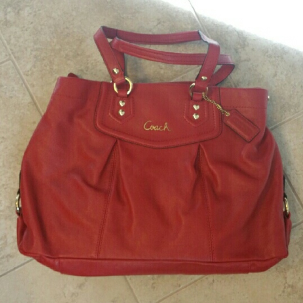 Cherry Red Coach "Ashley" purse