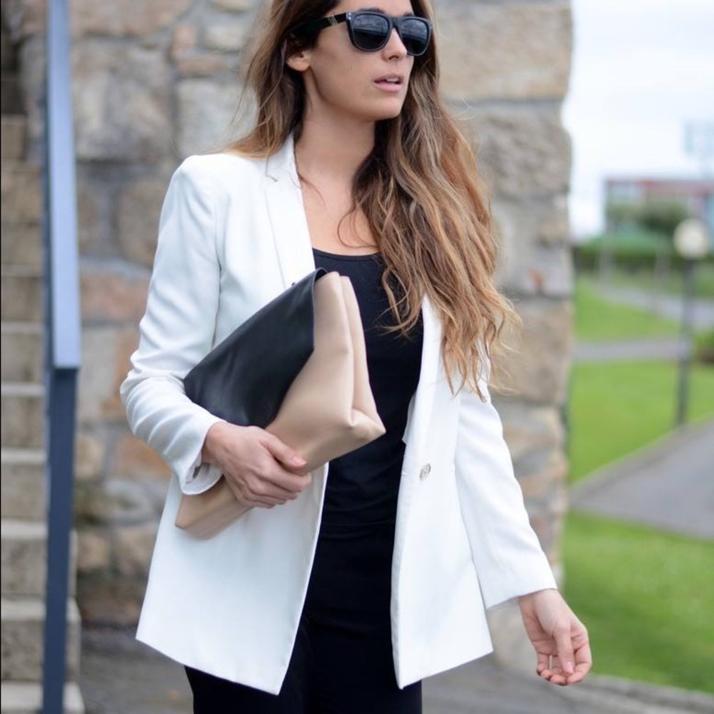 Theory White Blazer Size 8