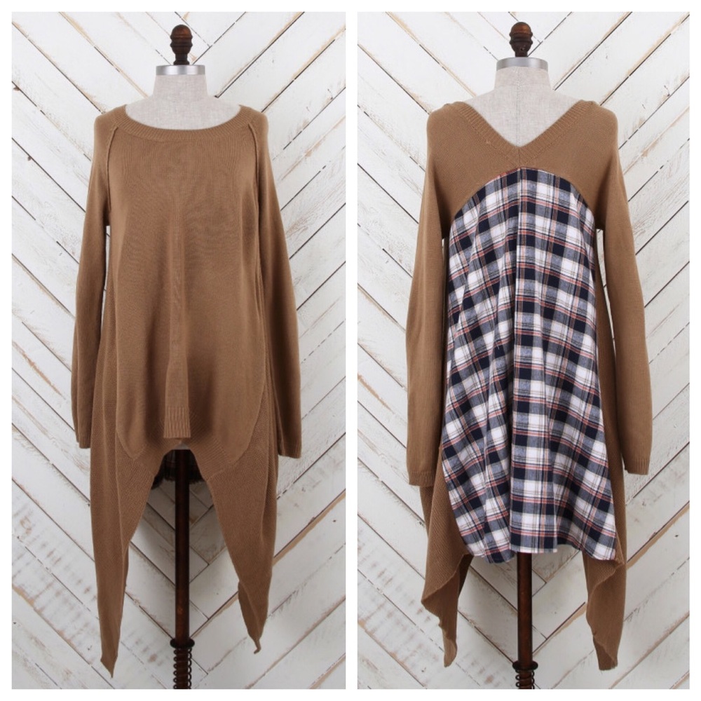 Atar'd State Plaid Party Tunic Sweater