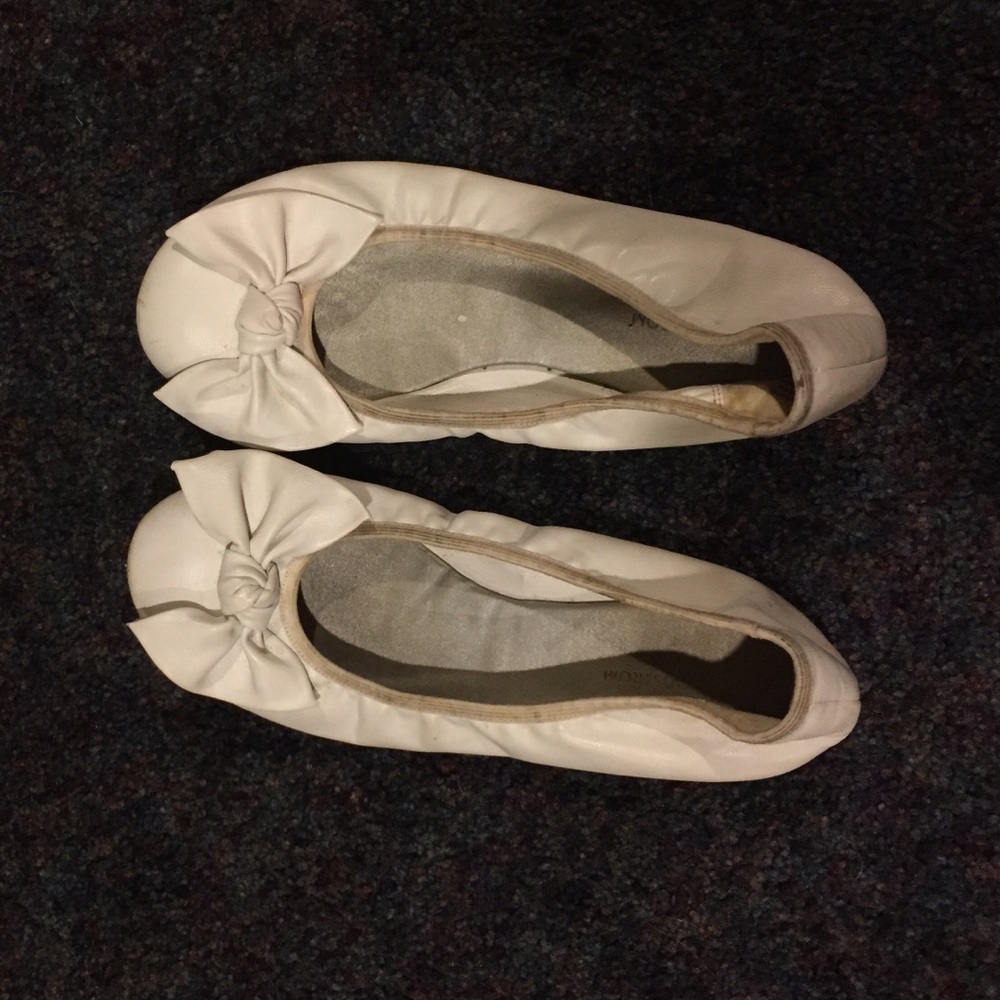 White ballet flats