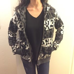 LAMB by Gwen Stefani leopard print zip up hoodie