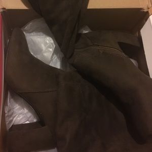 Brown thigh high boots