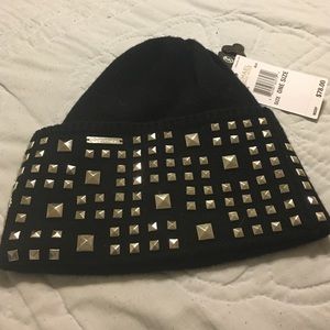 Michael Kors black studded beanie