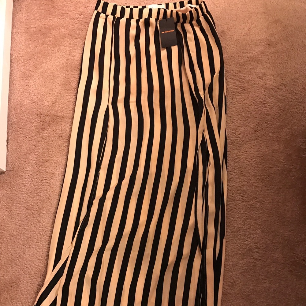 Vertical black and cream skirt