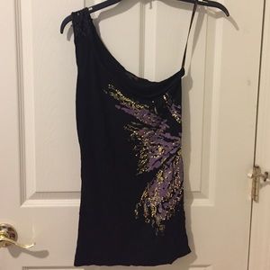G by Guess One Shoulder Sequence Top - Size M