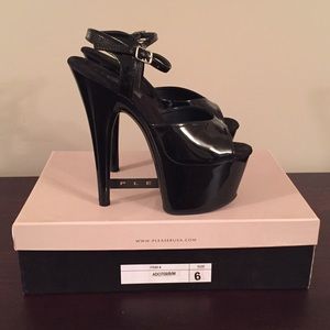 Black Pleaser platform stilettos