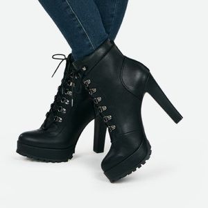 Platform lace up bootie