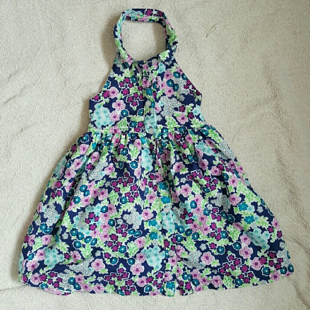 vintage inspired halter button dress