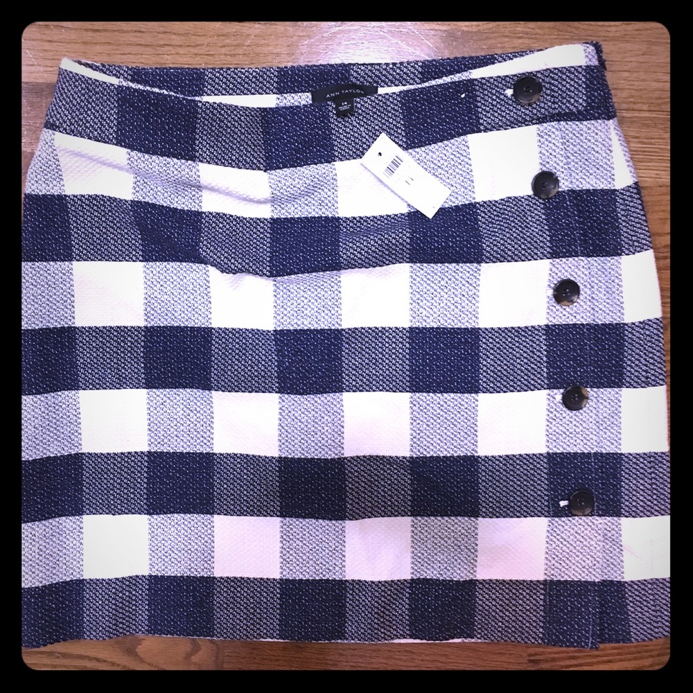 NWT Ann Taylor Navy & White Skirt
