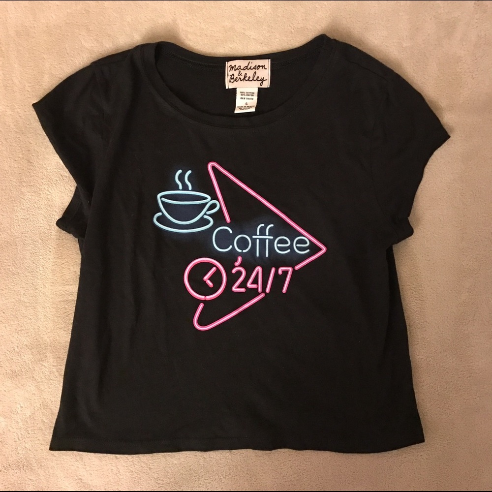 Madison & Berkeley Coffee graphic slogan tshirt