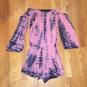 Pink & Gray tie dye romper