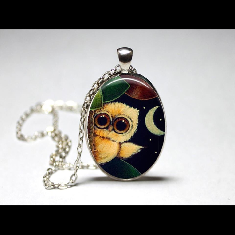 Owl collection. Owl and the moon.