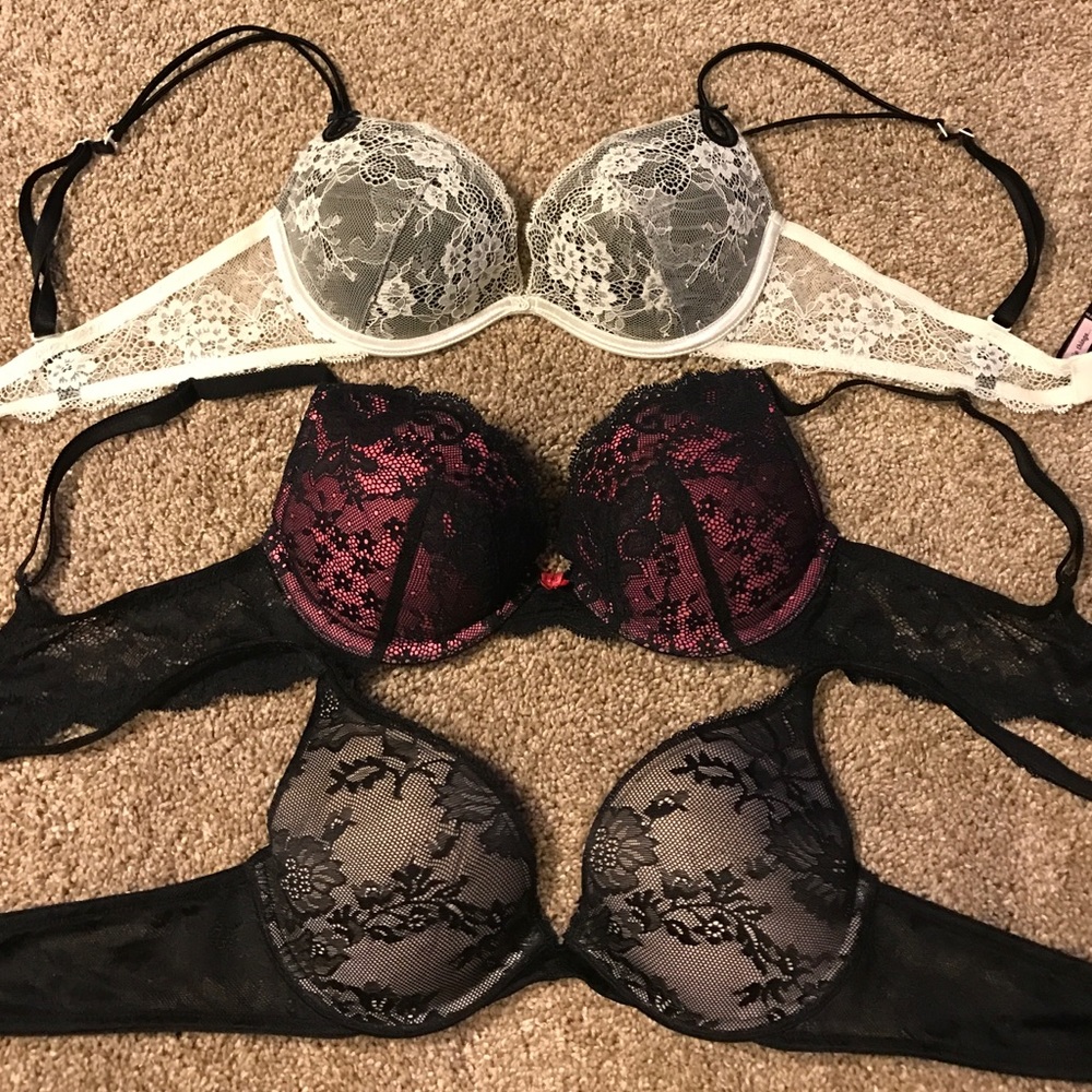 Set of 3 Victoria's Secret push up bras 34B