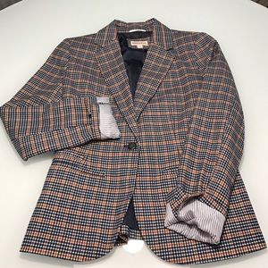 Merona Herringbone/Plaid One-Button Blazer