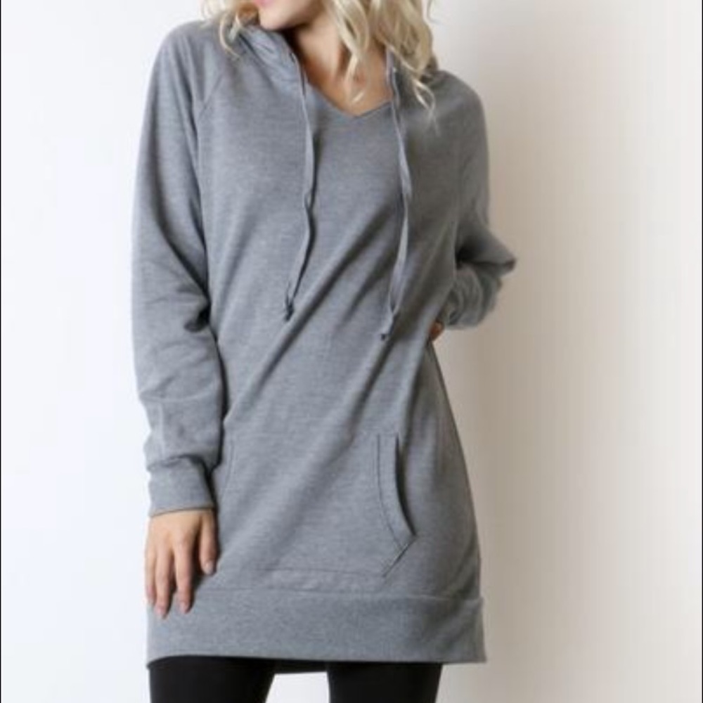 Boutique Sweatshirt Tunic w/Hoodie NWT