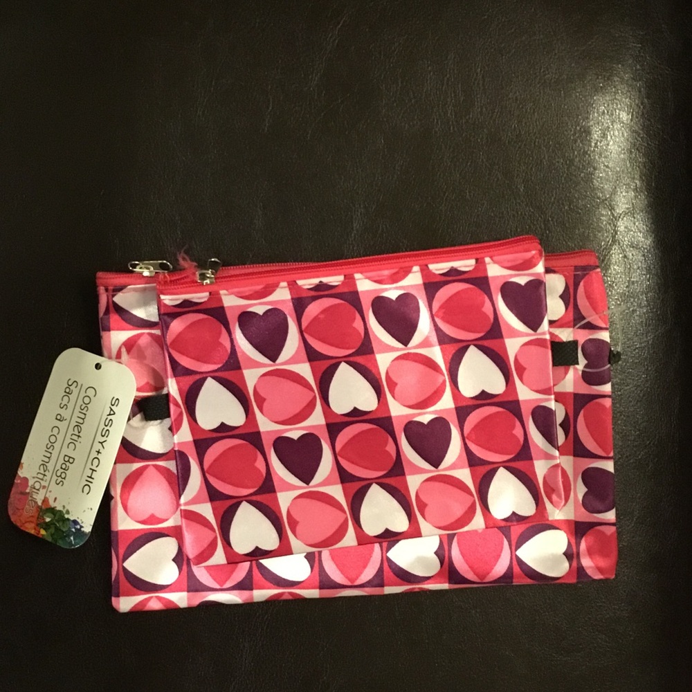 2 travel cosmetic bags pink cute