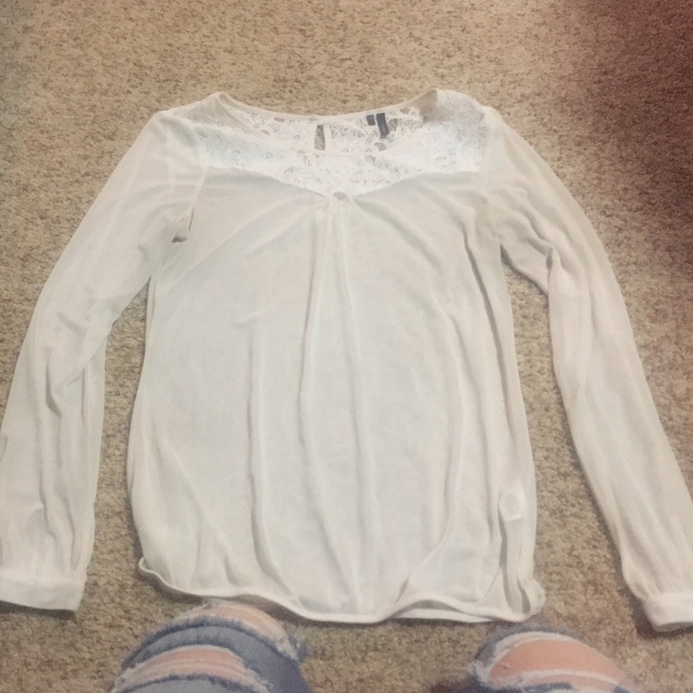 Maurice's chiffon and lace blouse