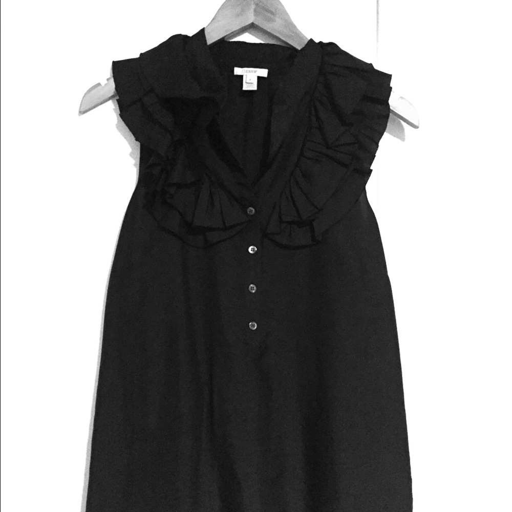J. Crew ruffled collar silk top