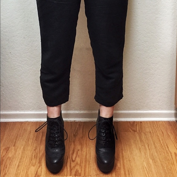 Burberry Prorsum Brogue Wedge Lace Up Ankle Boot - Picture 2 of 4