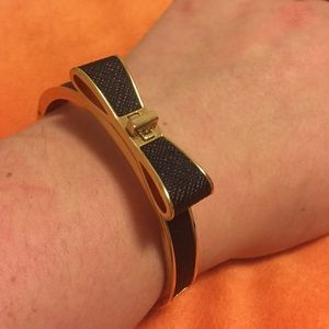 Kate Spade black leather bangle