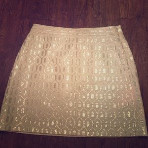 Banana republic ivory and silver skirt