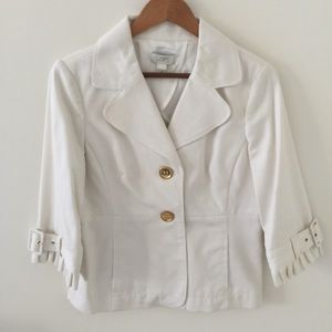 White Blazer with pleated cuffs by LOFT