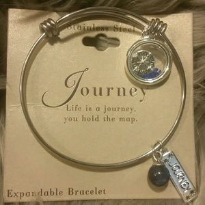 Stainless Steel Expandable Journey Charm Bracelet