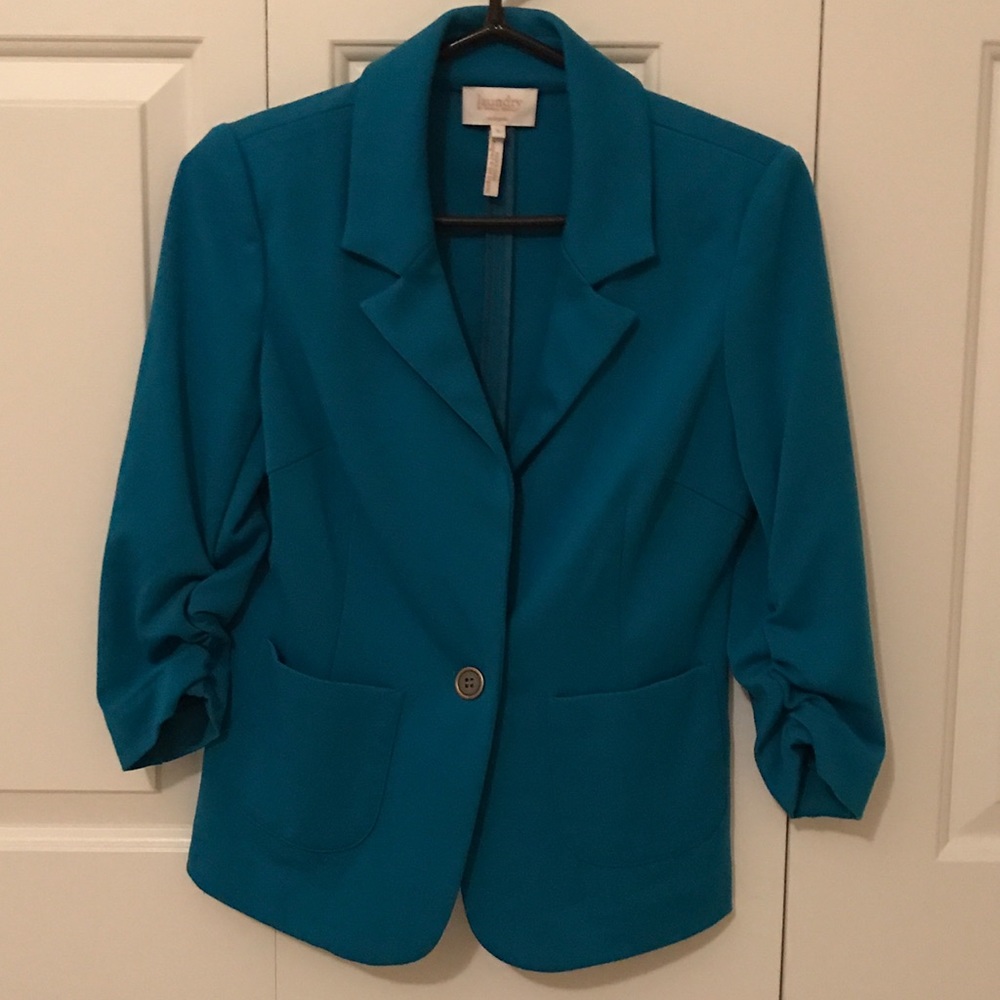 Laundry by Shelli Segal Aqua One Button Blazer