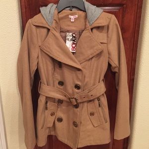 NWT hooded belted jacket