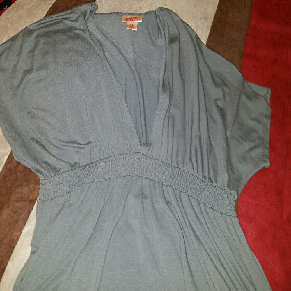 Grey low cut summer dress